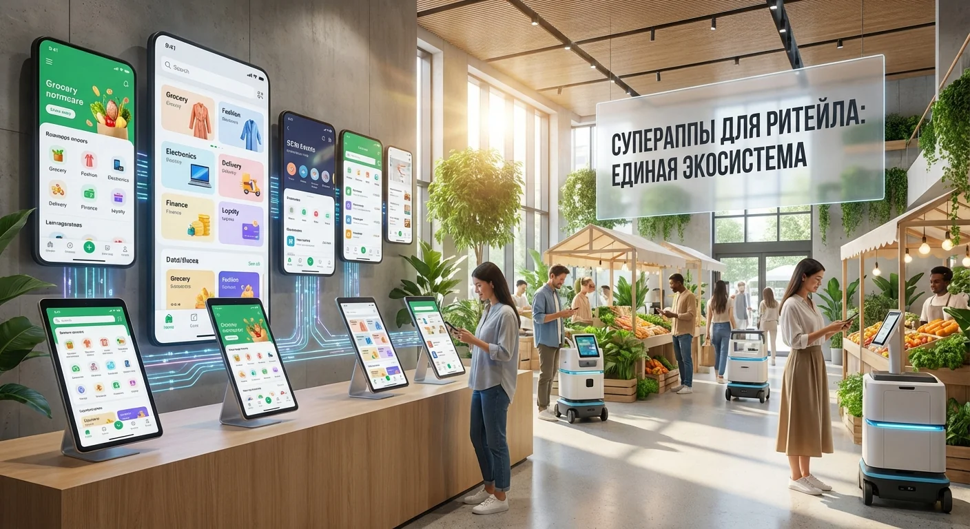 Супераппы для ритейла: зачем объединять программу лояльности, e-commerce и доставку в одном приложении