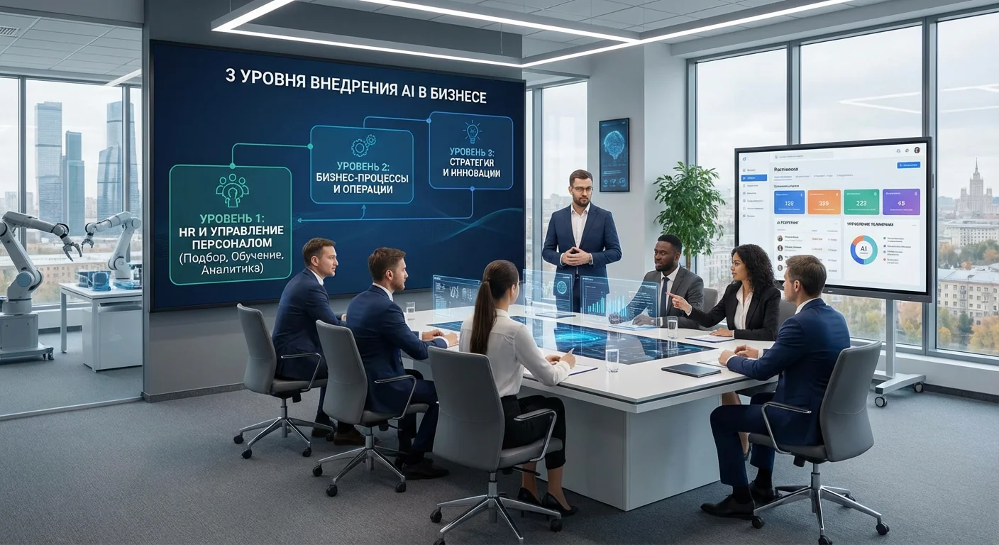 3 уровня внедрения AI в бизнес: от личной эффективности к трансформации