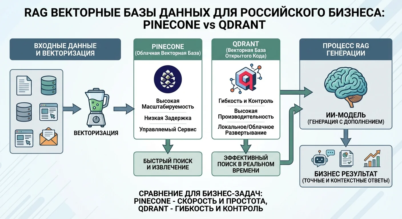 Vector Databases для RAG: Pinecone vs Qdrant vs FAISS vs Milvus