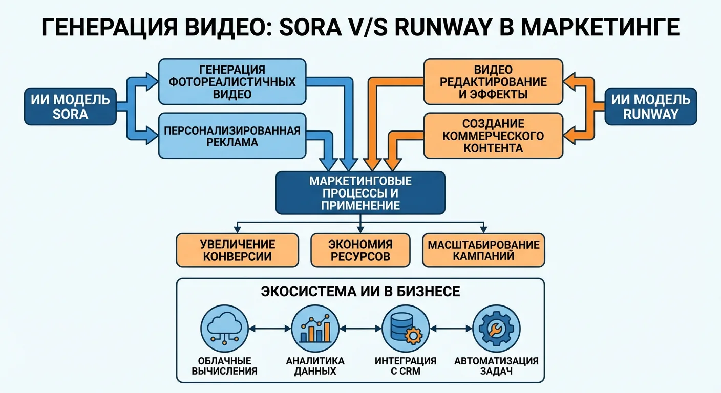Генерация видео: Sora vs Runway vs Kling vs Hailuo AI