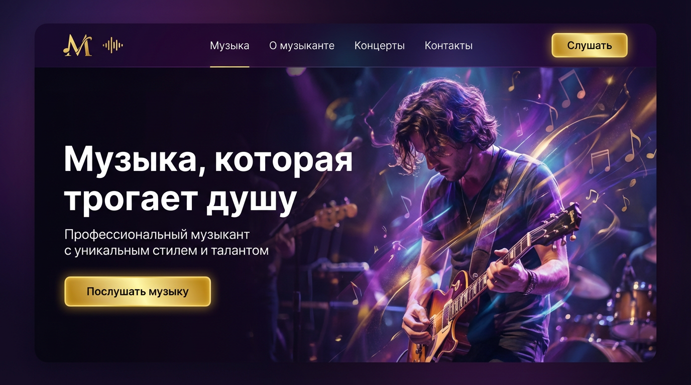 Сайт для сайта музыканта под ключ в Омске